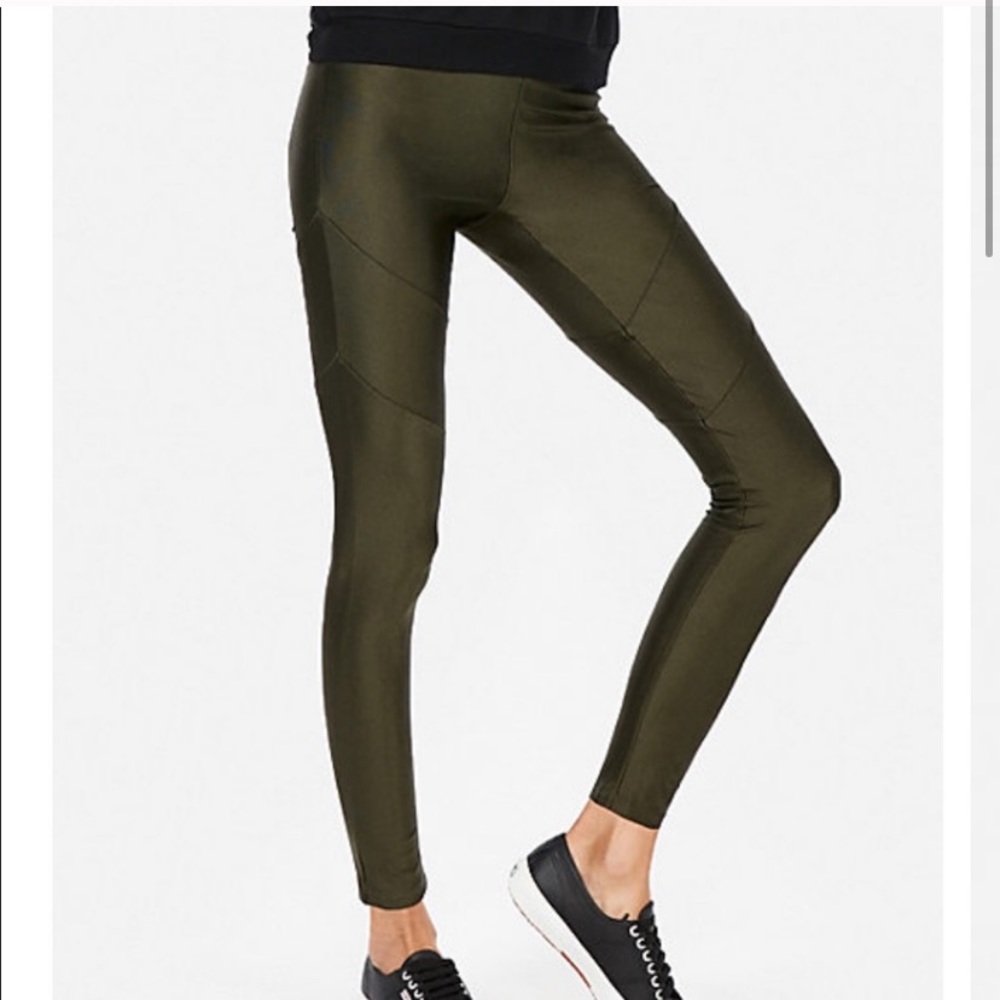 Express Seamed Shine High-Waisted Leggings